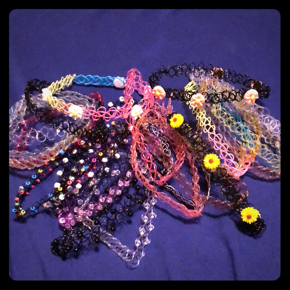 Lot of random tattoo chokers